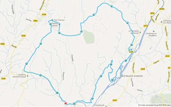 Parcours randonnée Lanas, Balazuc