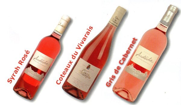 les vins rosés d'Ardèche en bouteille au restaurant Les Voutes à Lanas